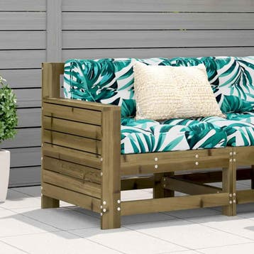vidaXL Tuinbank met armleuning 69x62x70,5 cm geïmpregneerd, Verzenden, Nieuw