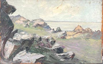 Franse school (XX) - Côte rocheuse et marine (Vendu sans