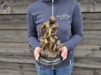 Beeld, Bronze: Kissing a Mermaid - 24.5 cm - Brons, Marmer
