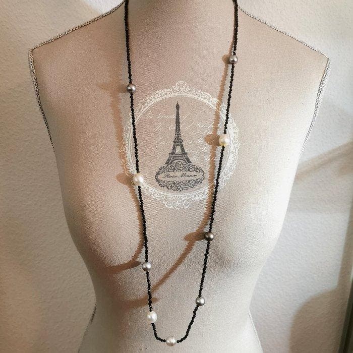 Halsketting Geen sluiting - zijden draad Parel - Parel -, Handtassen en Accessoires, Kettingen