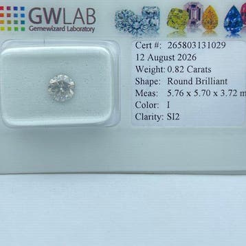 Zonder minimumprijs - 1 pcs Diamant (Natuurlijk) - 0.82 ct -