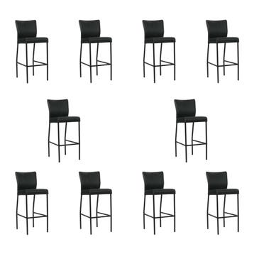 Set van 10 Leren barkrukken Revolt hoog - Toledo Nero, Nieuw, Leer, Ophalen of Verzenden, 90 cm of meer