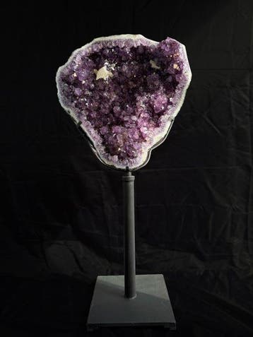 MUSEUMSTUK - AA+ Quality Amethist Geode op roterend, Collections, Minéraux & Fossiles