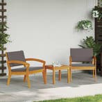 vidaXL Tuinstoel met kussen 2 pcs Olie Natuurlijk Massief, Verzenden