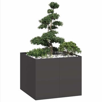 vidaXL Plantenbak 100x100x80 cm staal zwart, Verzenden, Nieuw