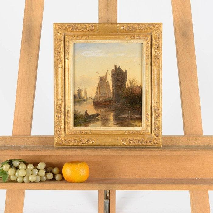 J.J.C. Spohler (1837-1922) - Zeilboot, Antiek en Kunst, Kunst | Schilderijen | Klassiek