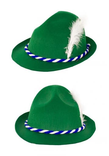 KIMU® Tiroler Hoed Groen Jagershoedje Oktoberfest Hoedje Tir, Ophalen of Verzenden, Nieuw