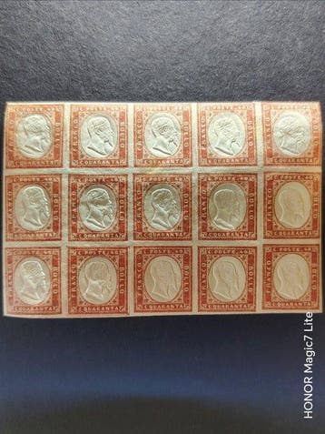Anciens états italiens - Sardaigne 1863/1863 - 40 cent dans, Postzegels en Munten, Gestempeld