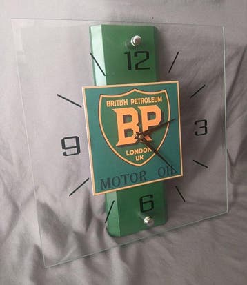 Klok - Glas, Hout - 1980-1990 - Reclamehorloge - BP British