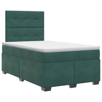 vidaXL Boxspringbed met matras Donkergroen 120 x 190 cm, Verzenden, Nieuw