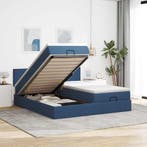 vidaXL Ottoman bed met matrassen 180x200cm stof blauw, Verzenden, Nieuw