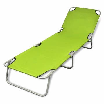 vidaXL Ligbed inklapbaar gepoedercoat staal appeltjesgroen, Verzenden, Nieuw