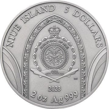 Niue. 5 Dollars 2023 Mont Saint-Michel Abbey 500th