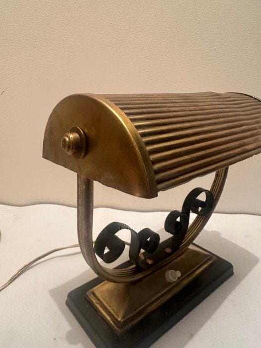 Tafellamp - Messing - art-deco bureaulamp, Antiek en Kunst, Antiek | Verlichting