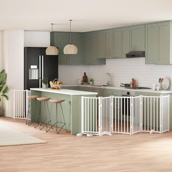 vidaXL Hondenhek inklapbaar met deur 9 panelen 450 cm, Dieren en Toebehoren, Hondenbenches, Nieuw, Verzenden