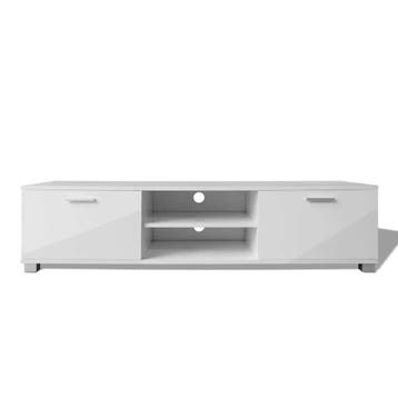 vidaXL Tv-meubel 140x40,5x35 cm hoogglans wit, Huis en Inrichting, Verzenden, Nieuw