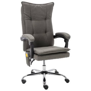 vidaXL Kantoormassagestoel stof grijs, Verzenden, Nieuw