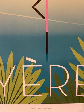 Monsieur Z - Affiche de Tourisme Hyères - Flamant Rose