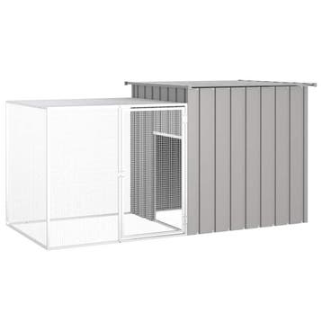vidaXL Kippenhok 200x91x100 cm gegalvaniseerd staal grijs, Verzenden, Nieuw