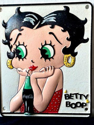 No reserve-Zwaar gietijzeren reclamebord Betty Boop -