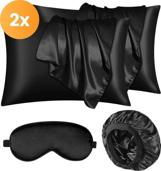 2dekans | Satijnen kussensloop set - 50x70 - Incl. bonnet en, Handtassen en Accessoires, Uiterlijk | Gezichtsverzorging, Ophalen of Verzenden