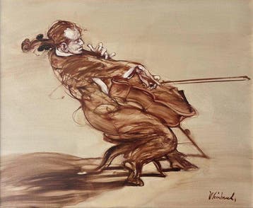 Claude Weisbuch (1927-2014) - Le Violoncelliste (Huile sur