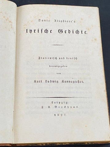 Dante Alighieri, Ludwig Kannegießer - Lyrische Gedichte.