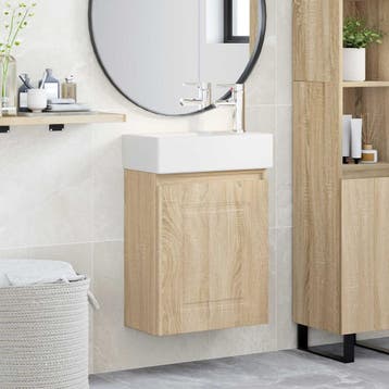 vidaXL Badkamermeubel met kraan Sonoma Eiken 45,5 x 22,5 x, Verzenden, Nieuw