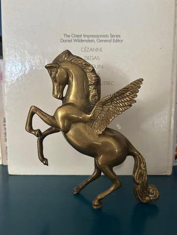Beeldje - Bronze-Coloured Pegasus Figurine – Winged Horse –, Antiek en Kunst