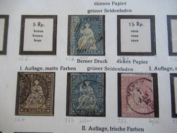 Zwitserland 1854/1878 - postzegelverzameling, gewaardeerd op, Gestempeld
