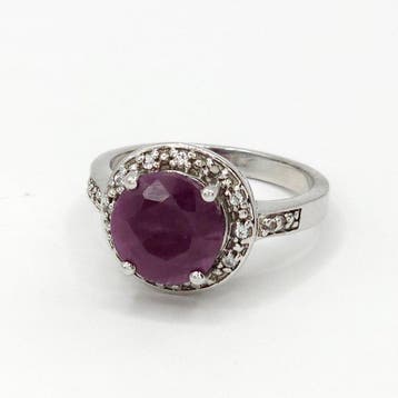Zilver, 925 Sterling Zilver & 4,50 ct Natuurlijke Robijn -
