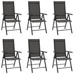 vidaXL Tuinstoelen 6 st inklapbaar textileen zwart, Verzenden
