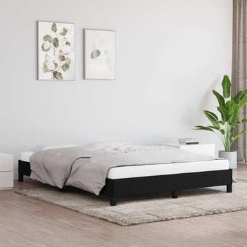 vidaXL Bedframe zonder matras stof zwart 140x200 cm, Verzenden