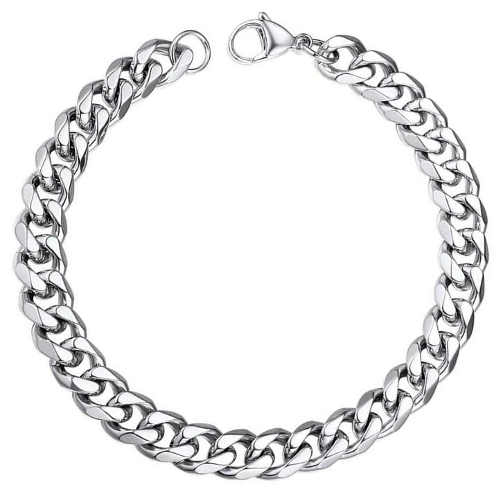 Fako Bijoux - Schakelarmband Gourmet - Cuban Link - Staal -, Handtassen en Accessoires, Armbanden, Verzenden