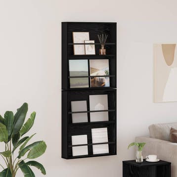 vidaXL Tijdschriftenrek 2 st Zwart Eiken 60 x 12 x 70 cm, Verzenden