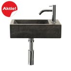 Basalt Fonteinset Aiko 38x18x8 cm Natuursteen, Doe-het-zelf en Bouw, Ophalen of Verzenden, Nieuw, Chroom, Overige typen