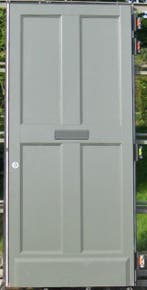 afrormosia houten buitendeur , voordeur , deur 115 x 314/231, Doe-het-zelf en Bouw, 100 tot 120 cm, 215 cm of meer, Ophalen of Verzenden