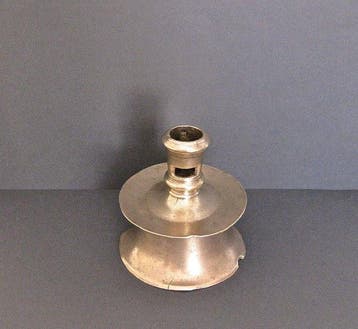 Dutch or Flemish Bronze Capstan Candle Holder -