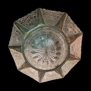 G. Leleu - Plafondlamp - Glas, Brons, Antiek en Kunst