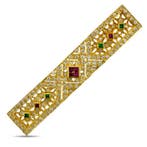 Broche - 18 karaat Geel goud, Exclusieve Art Deco 18-karaats