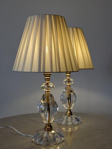 Artelight - Lampe (2) - Cristal au plomb à 31 % - Laiton -, Antiquités & Art