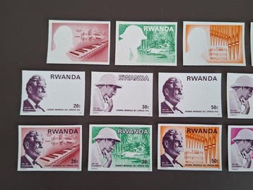Rwanda 1976 - 23 épreuves couleur du n° 713/720 de la série, Postzegels en Munten, Postzegels | Europa | België, Gestempeld