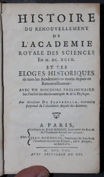 Monsieur De Fontenelle - Histoire Du Renouvellement De