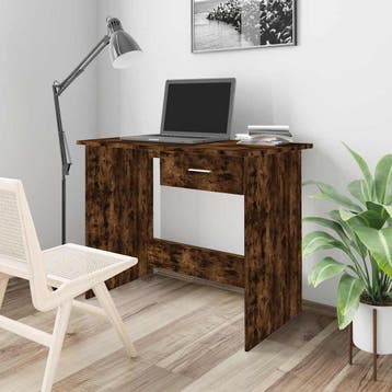 vidaXL Bureau 100x50x76 cm bewerkt hout gerookt eikenkleurig, Verzenden, Nieuw