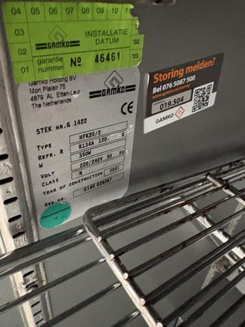 Gamko HFK20/2 Koelkast, Ophalen of Verzenden, Nieuw in verpakking