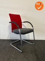 Aspa Vergaderstoel - Rode gestoffeerde rug en antracietgrijz, Vergader- of Presentatieruimte, Ophalen of Verzenden, Gebruikt, Stoel