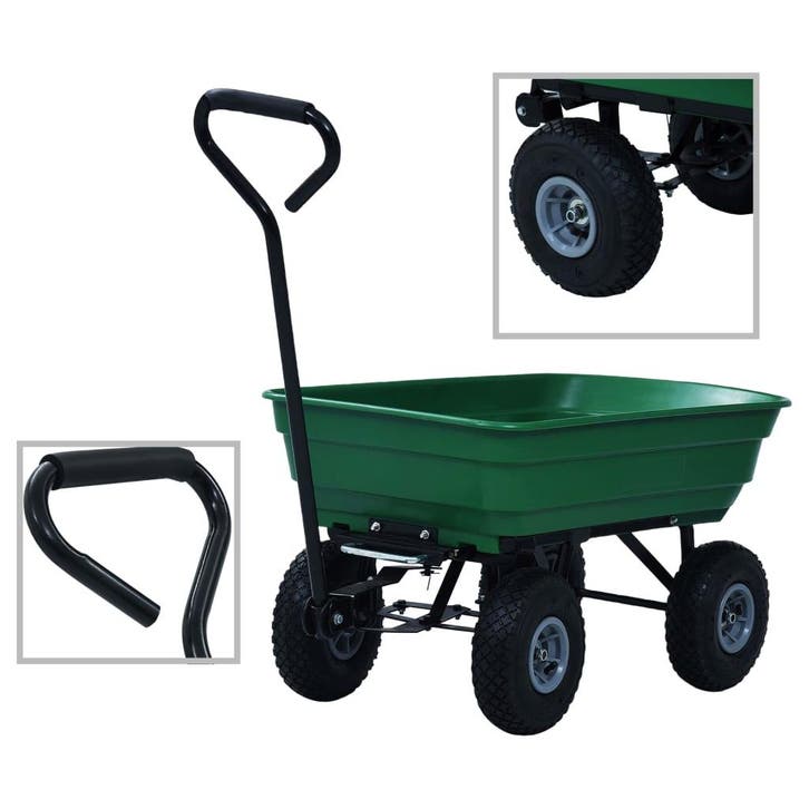 vidaXL Tuinkiepwagen 300 kg 75L groen, Doe-het-zelf en Bouw, Gereedschap | Handgereedschap, Nieuw, Verzenden