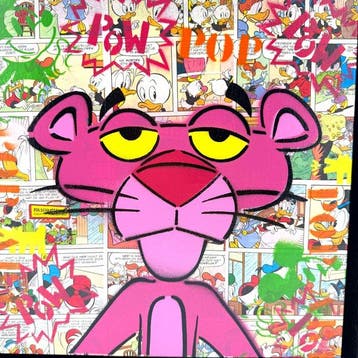 Koen Betjes (1992) - Pink Panther x Comics Collage - canvas