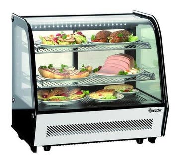 Koelvitrine | 120L | Zwart/RVS | +2°C/+12°C | 3 Schappen |, Verzenden, Nieuw in verpakking