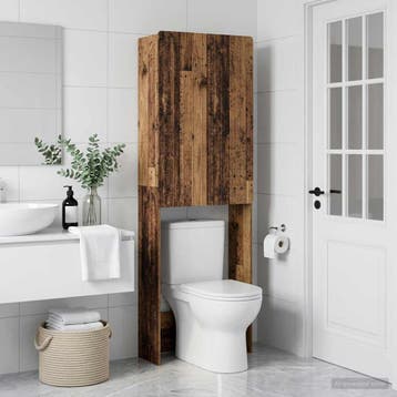 vidaXL Toiletkast ZWOLLE Oud hout 66 x 25,5 x 190 cm Bewerkt, Verzenden, Nieuw